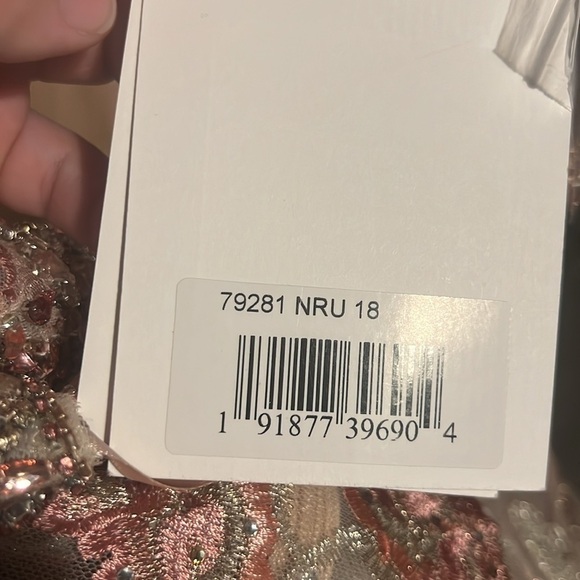 Mac Duggal 79281 NWT FLORAL EMBROIDERED ILLUSION LONG SLEEVE TRUMPET GOWN - Picture 4 of 7